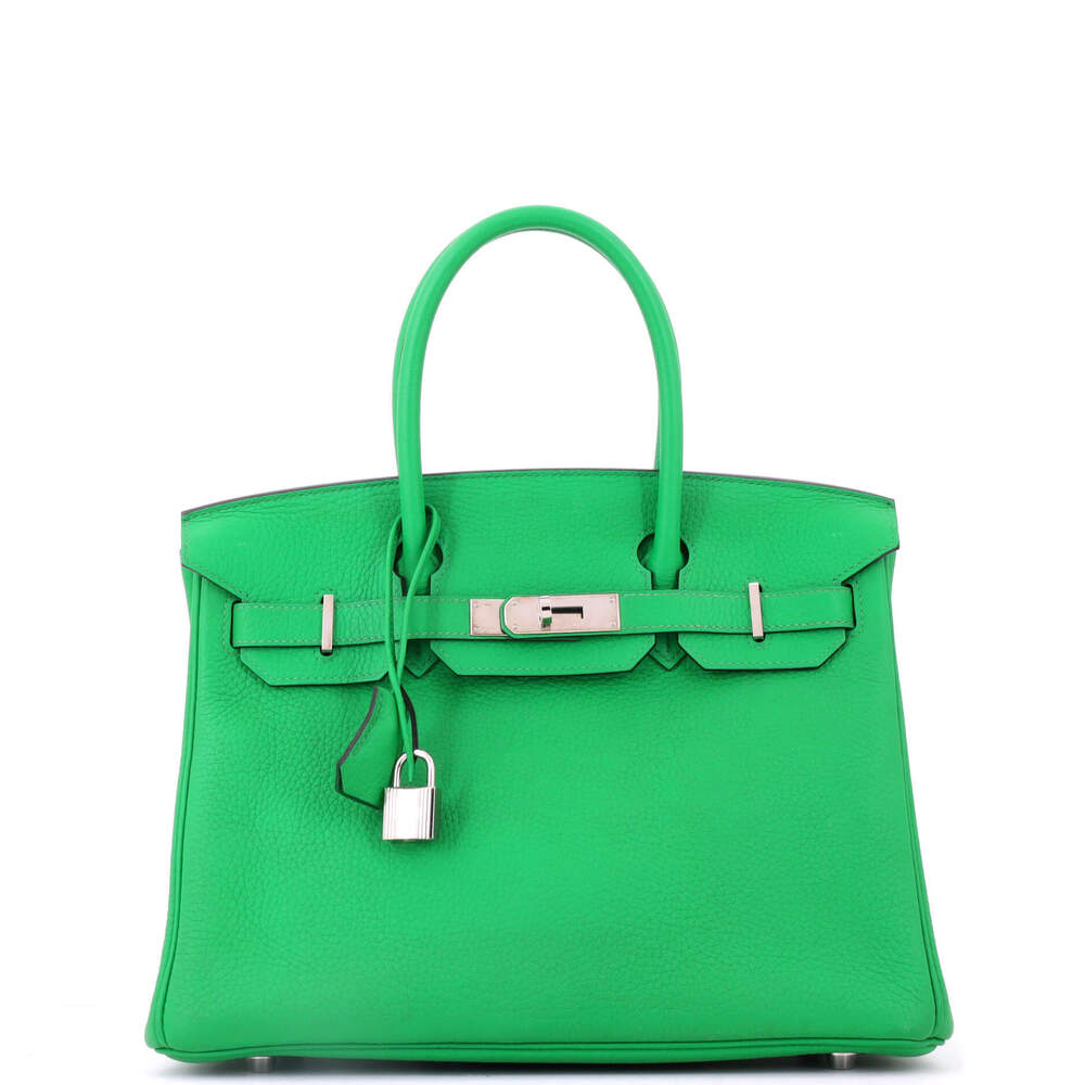 Hermes Birkin 30 Green Clemence with Palladium Hardware